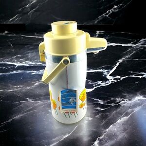 Vtg Air Pot Yuil Thermos 1 Touch Pump Pour Vacuum Carafe Hot Cold Roses MOD NWT*